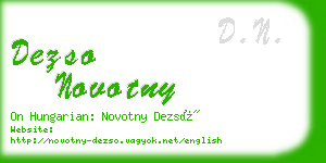 dezso novotny business card